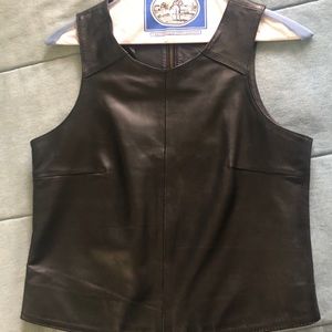 black leather vest